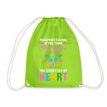 Paraéducateur, assistant enseignant, paraprofessionnel - Sac de sport léger - vert néon - Devant