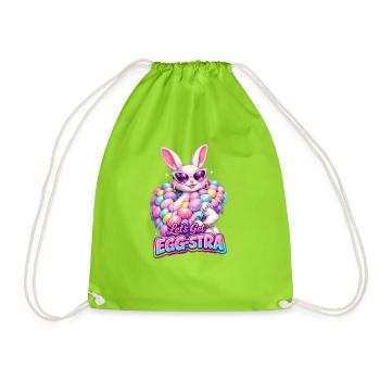 Easter Lets Get Egg-stra - Drawstring Bag - neon green - Front