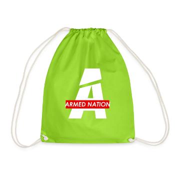 A WHITE - ARMED NATION RED BOX LOGO 2021 - Drawstring Bag - neon green - Front