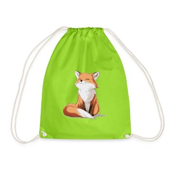 Renard mignon - Sac de sport léger - vert néon - Devant