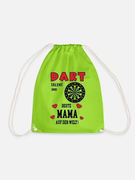 Dart Spielerin Mama Darterin Mutter Frau Darts - Turnbeutel - Neongrün