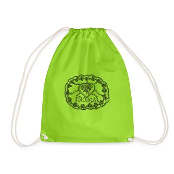 Embroderie Roses transparent - Drawstring Bag - neon green - Front