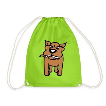 Chien, Monstre, Maléfique, Dangereux, Loup, Dents acérées - Sac de sport léger - vert néon - Devant