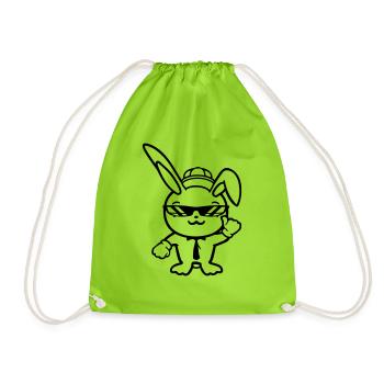 Lunettes de soleil lapin Cappy cravate Cool Hat Comic - Sac de sport léger - vert néon - Devant