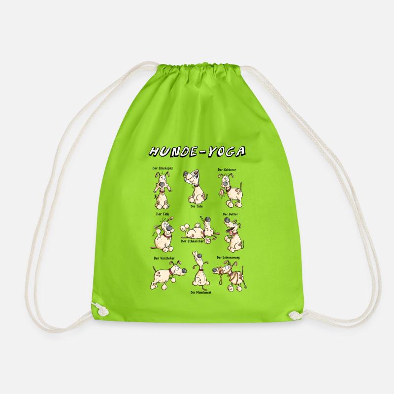 Hunde Yoga - Turnbeutel - Neongrün