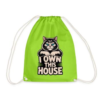 Je suis propriétaire de ce chat domestique - Sac de sport léger - vert néon - Devant