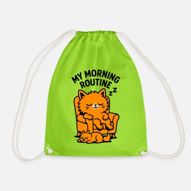 Routine matinale chat - Sac de sport léger - vert néon