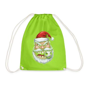 Père Noël kicker avec ballon de football - Sac de sport léger - vert néon - Devant