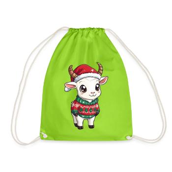 Noël de la chèvre de montagne - Sac de sport léger - vert néon - Devant