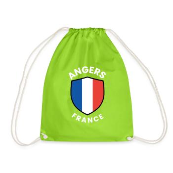 Angers France Shield Emblem - Drawstring Bag - neon green - Front