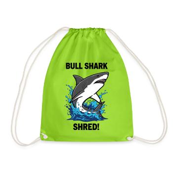 Bulldog Shark Shred Shark Sea Bull - Drawstring Bag - neon green - Front