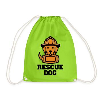 Rescue Dog Rettungshund Icon - Turnbeutel - Neongrün - Vorne