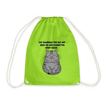 For all cat lovers - Drawstring Bag - neon green - Front