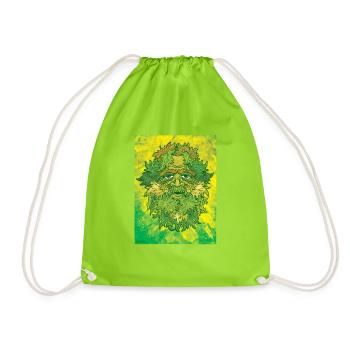 Green Man Summer - Drawstring Bag - neon green - Front