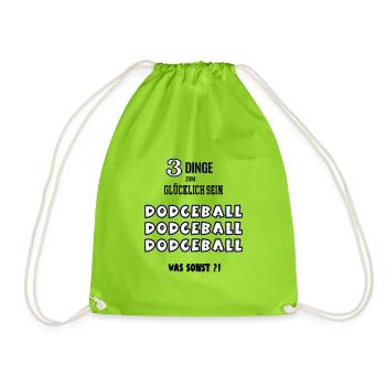 Dodgeball Was Sonst Spieler Liebhaber Dodgeballer - Turnbeutel - Neongrün - Vorne