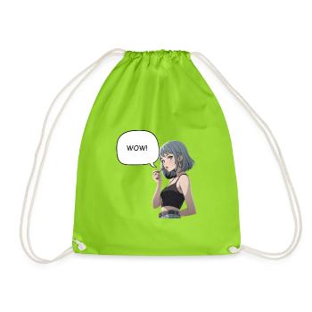 WOW - Fille manga - Sac de sport léger - vert néon - Devant