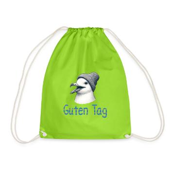 Moin oiseau mouette mer du Nord Bonnet Bonne journée - Sac de sport léger - vert néon - Devant
