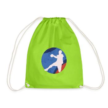 Basketball Silhouette im Retro-Pop - Turnbeutel - Neongrün - Vorne