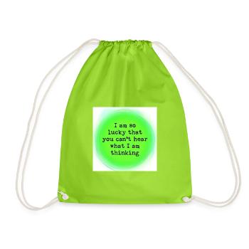 You don't know what I am thinking - Drawstring Bag - neon green - Front