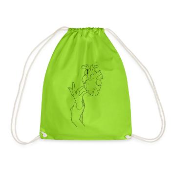 Heart in a - Drawstring Bag - neon green - Front