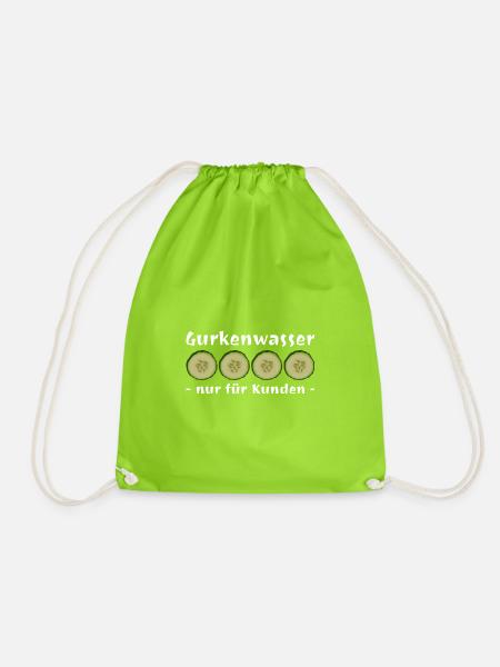 Gurkenwasser nur für Kunden wob - Turnbeutel - Neongrün