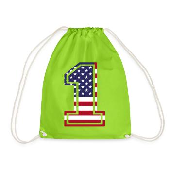 UNITED STATES - Drawstring Bag - neon green - Front