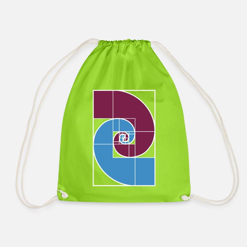 Fibonacci Golden Ratio - Drawstring Bag - neon green