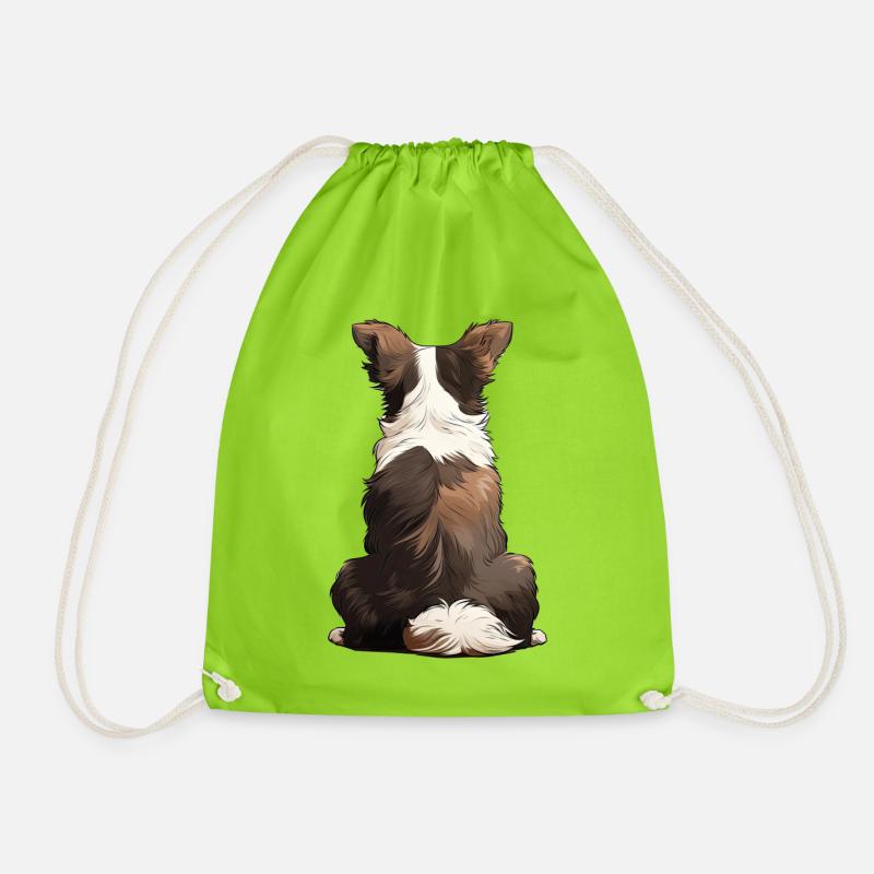 Border Collie - Turnbeutel - Neongrün