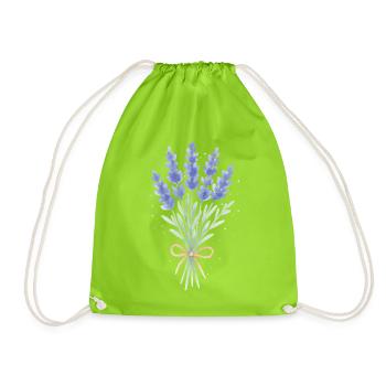 Lavendel Sträußchen - Turnbeutel - Neongrün - Vorne