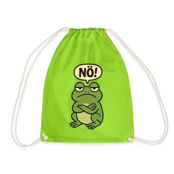 Statement Nope Frog Just No - Drawstring Bag - neon green - Front