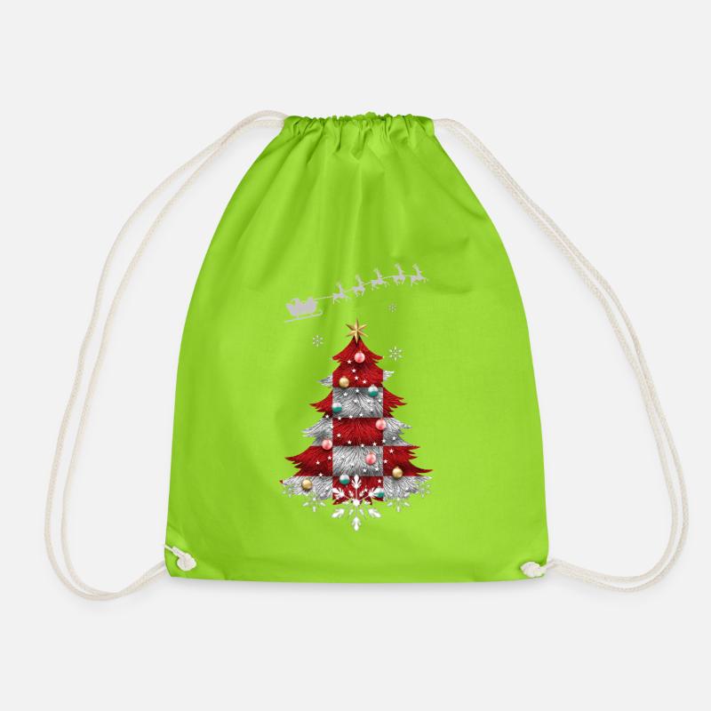 Weihnachtsbaum mit Kroatien-Flagge - Turnbeutel - Neongrün