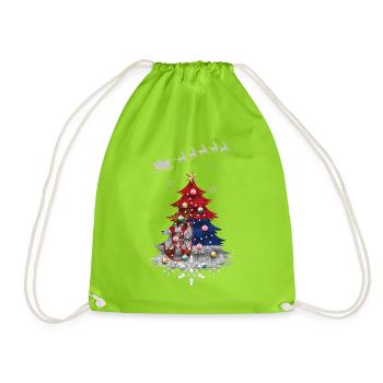 Sapin de Noël avec drapeau serbe - Sac de sport léger - vert néon - Devant