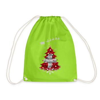 Sapin de Noël avec drapeau suisse - Sac de sport léger - vert néon - Devant