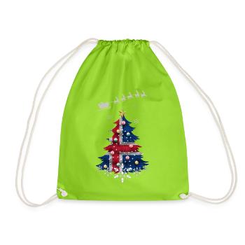 Sapin de Noël avec drapeau islandais - Sac de sport léger - vert néon - Devant