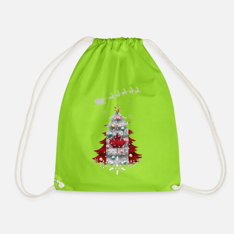 Weihnachtsbaum mit Kanada-Flagge - Turnbeutel - Neongrün