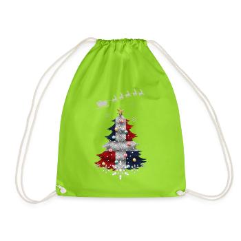 Sapin de Noël avec drapeau de la République dominicaine - Sac de sport léger - vert néon - Devant