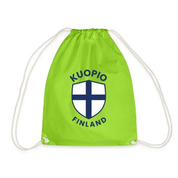 Kuopio Finnland-Wappen - Turnbeutel - Neongrün - Vorne