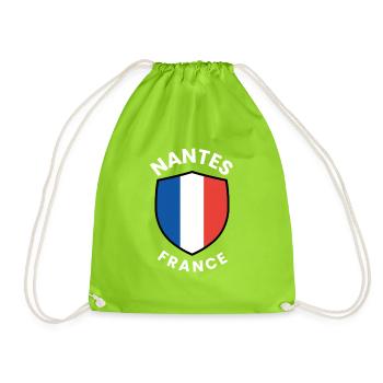 Nantes France Shield Design - Drawstring Bag - neon green - Front