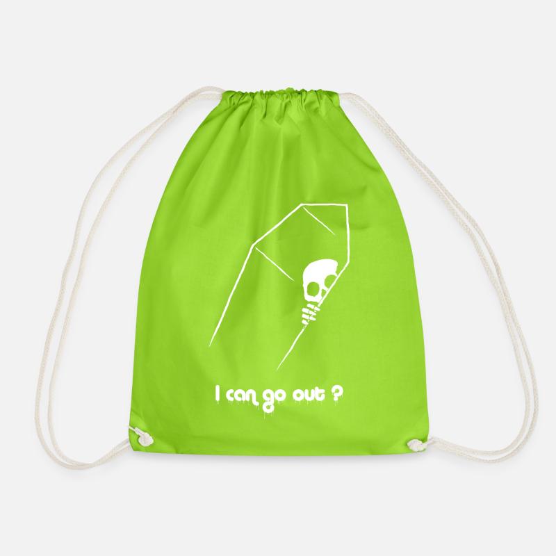 I can go out? - Drawstring Bag - neon green