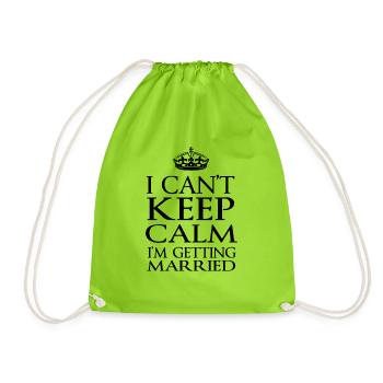Marry wedding T-shirt hen party - Drawstring Bag - neon green - Front