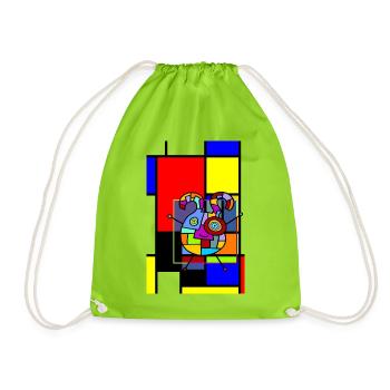 LOVE GEOMETRIC SHAPES - Turnbeutel - Neongrün - Vorne
