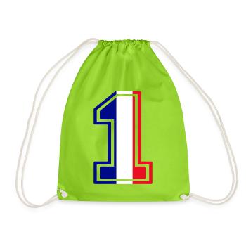 France number 1 - Drawstring Bag - neon green - Front