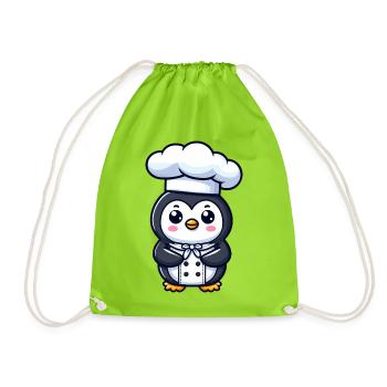 Mignon pingouin Chef bande dessinée conception de bande dessinée - Sac de sport léger - vert néon - Devant