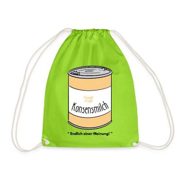 Konsensmilch - Turnbeutel - Neongrün - Vorne