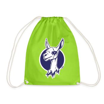 Icône de lama en cercle violet - Sac de sport léger - vert néon - Devant
