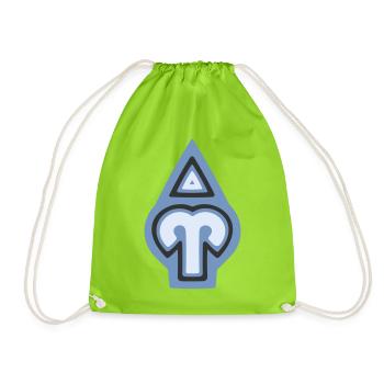 Zodiac Tribal Aries and Fire - Drawstring Bag - neon green - Front