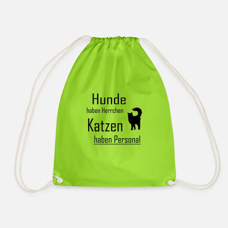 Hunde Katzen Herrchen Personal - Turnbeutel - Neongrün
