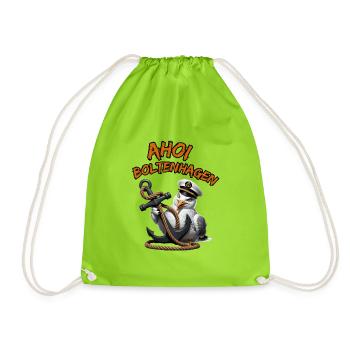 Ahoy Boltenhagen mouette drôle avec ancre - Sac de sport léger - vert néon - Devant