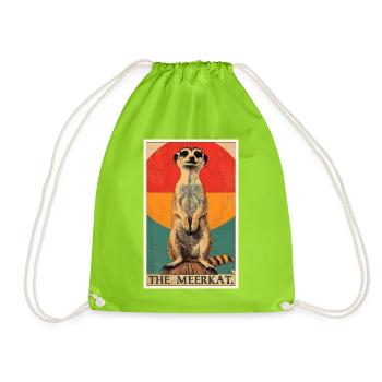 Meerkat Erdmännchen - Turnbeutel - Neongrün - Vorne