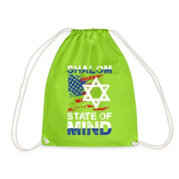 Shalom State Of Mind Stern USA Flag - Turnbeutel - Neongrün - Vorne